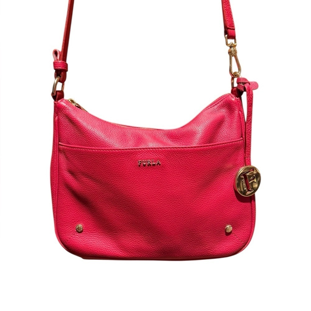 FURLA Red Crossbody Bag Women With F Charm